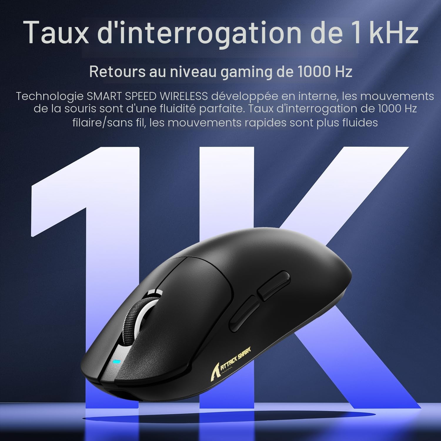 ATTACK SHARK X8SE Mouse for Large Hand, 55g Superlight, PixArt PAW3311 Gaming Sensor, BT/2.4G Wireless/Wired, Adjustable DPI up to 25000, 500mAh Battery (Black)