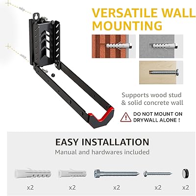 Bike Wall Mount, Swivel Bike Rack Garage, Space-Saving Bike