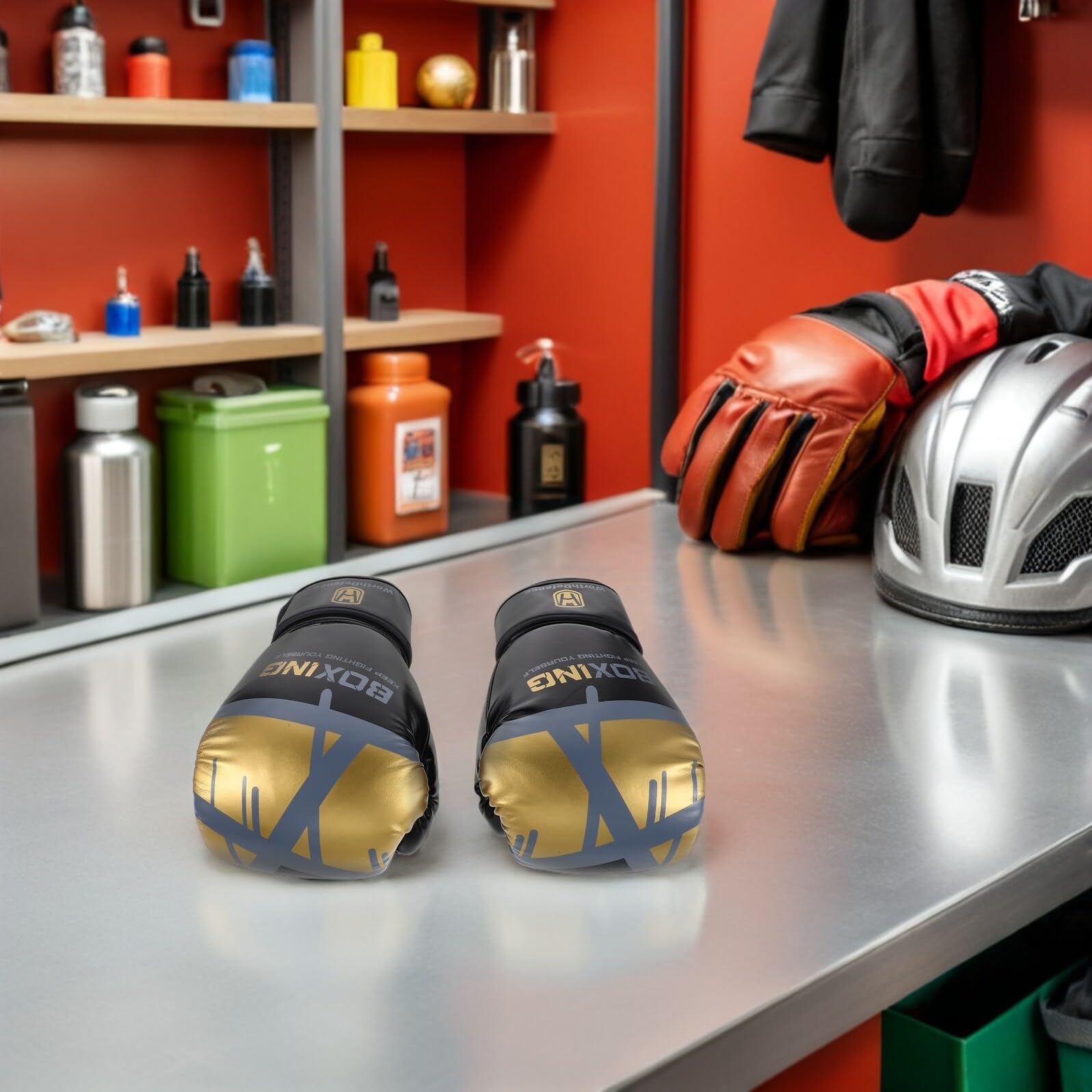 Guantes de Entrenamiento de Boxeo 12oz para Adultos Hombre Acolchados Espuma de Alta Densidad Cierre Ajustable de Gancho y Bucle Transpirables para Taekwondo Sparring y
