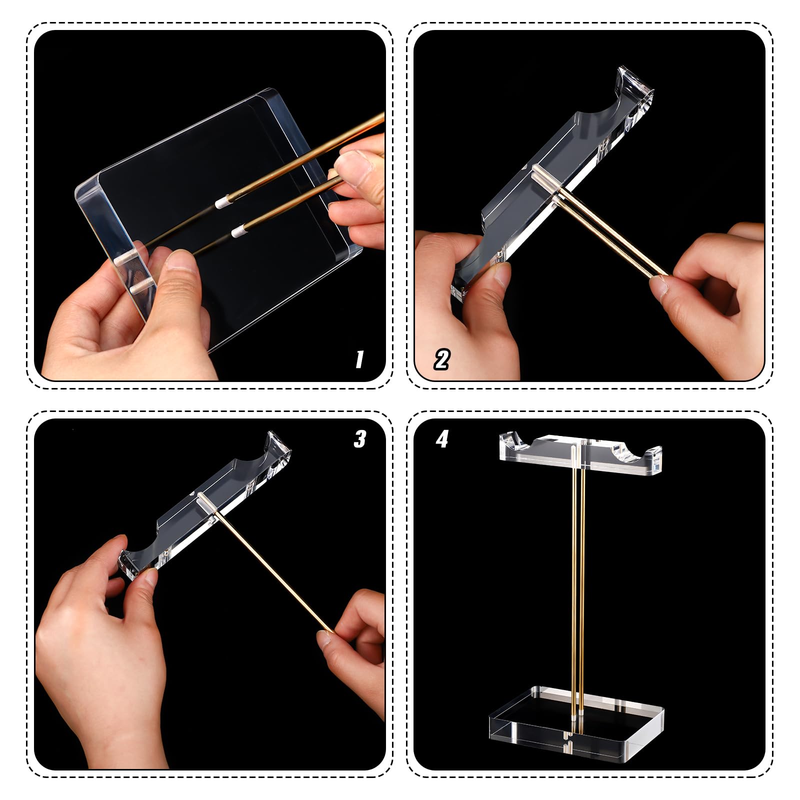 Amazon.co.jp: Geetery アクリルヘッドホンスタンド ゴールドハード