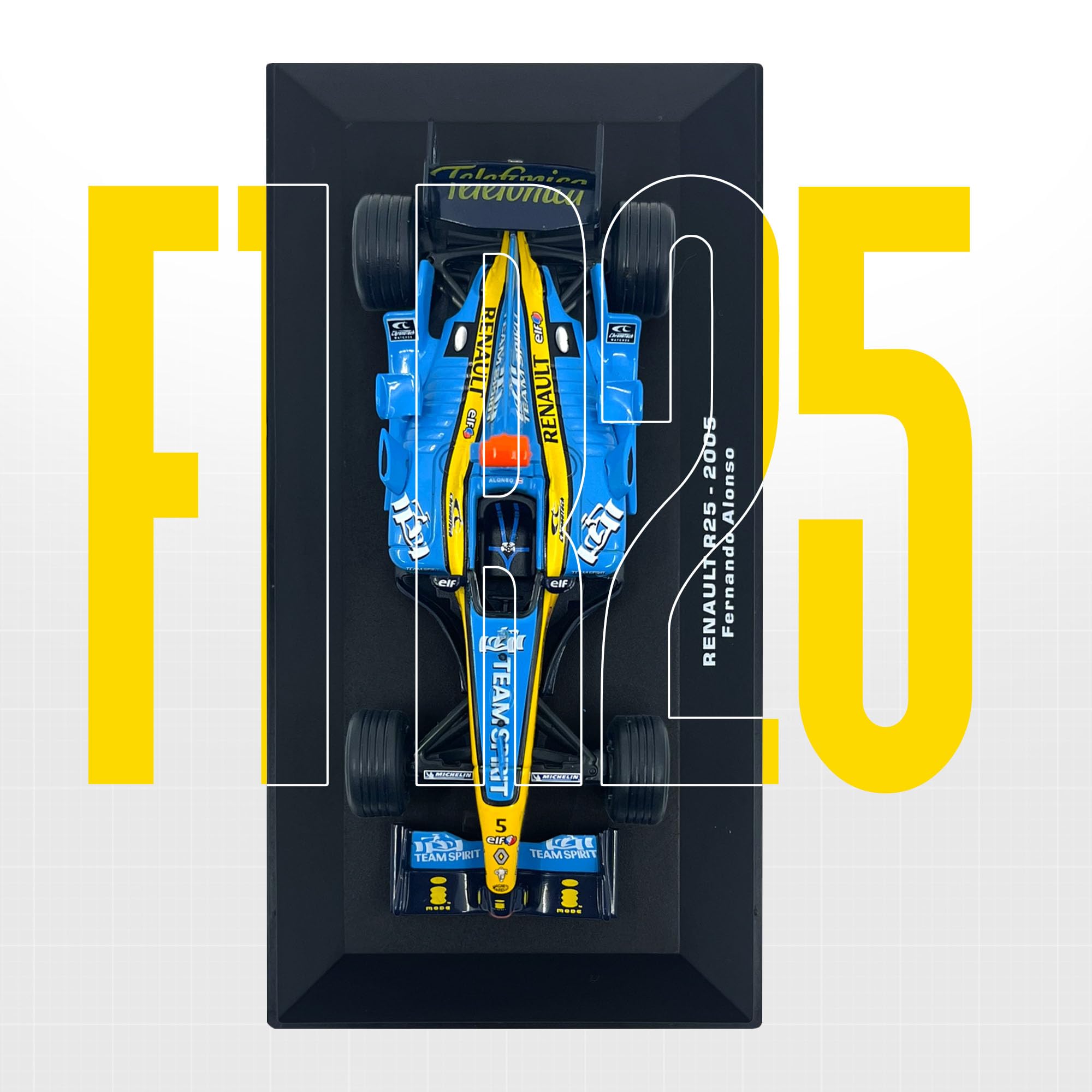1:43 F1 Team R25-2005 Collection Formula 1 Race 5# Modelo inspirado en Fernando Alonso Modelo coleccionable fundido