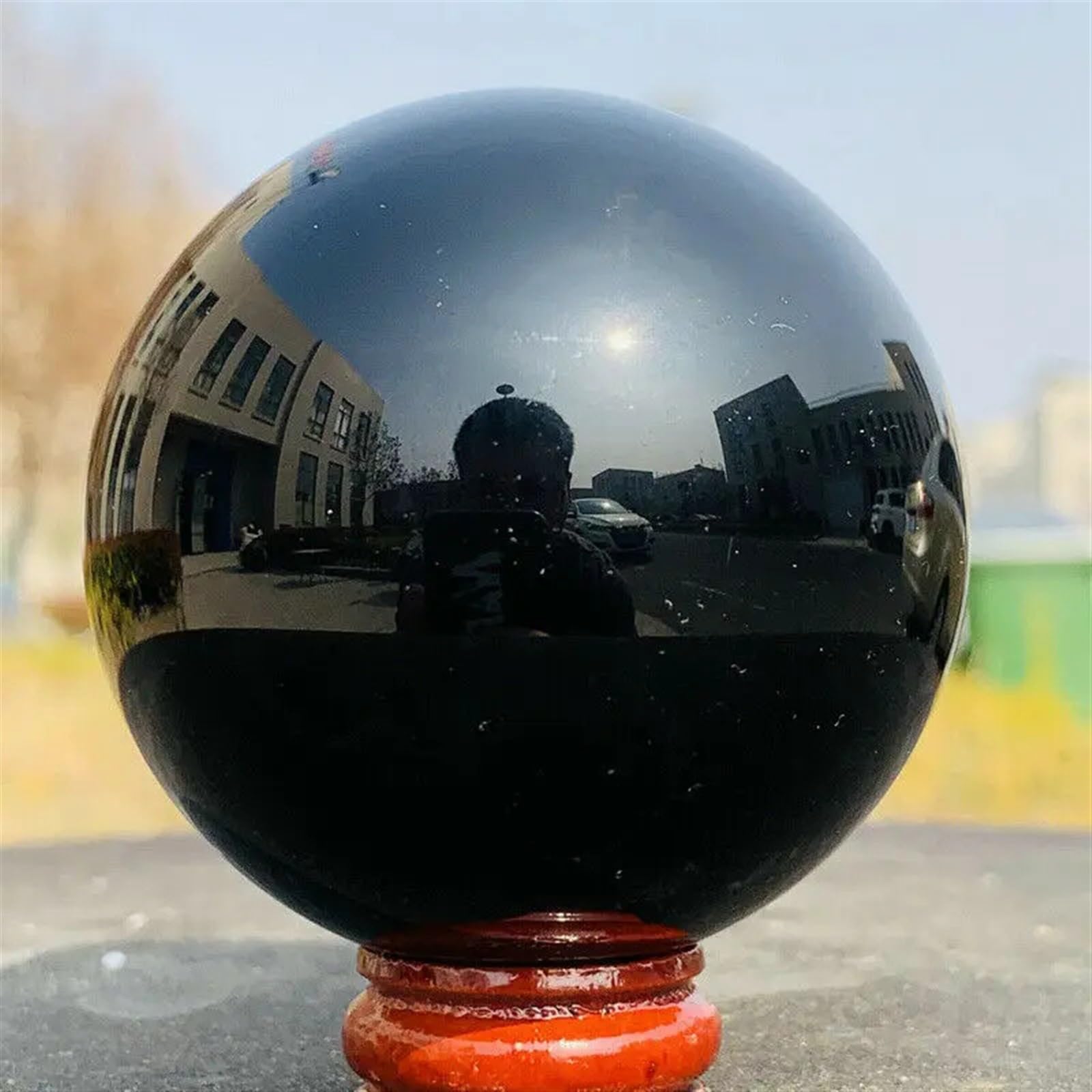 KCDFDVJFBM Beautiful Obsidian Ball Crystal Home Decoration Ornaments (Size : 150mm)