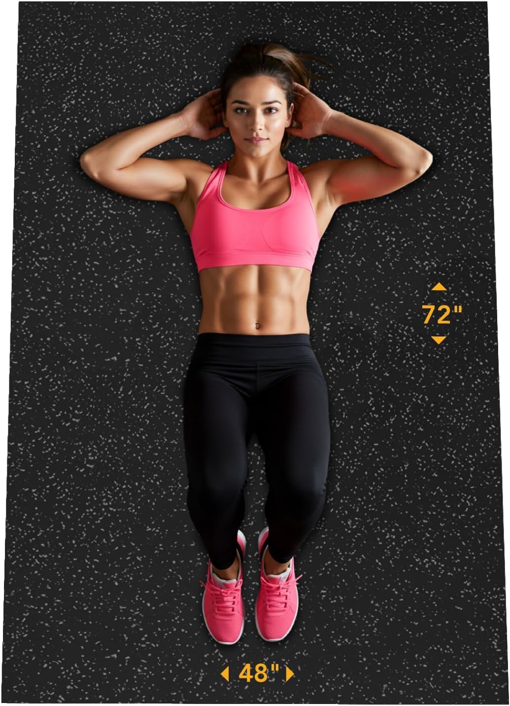 Rubber King Multi-Purpose Exercise Mat - 100% Recycled Thick Rubber Mat for Home Gym Flooring, Non-Slip, Low-Odor Durable Workout Mat for Indoor/