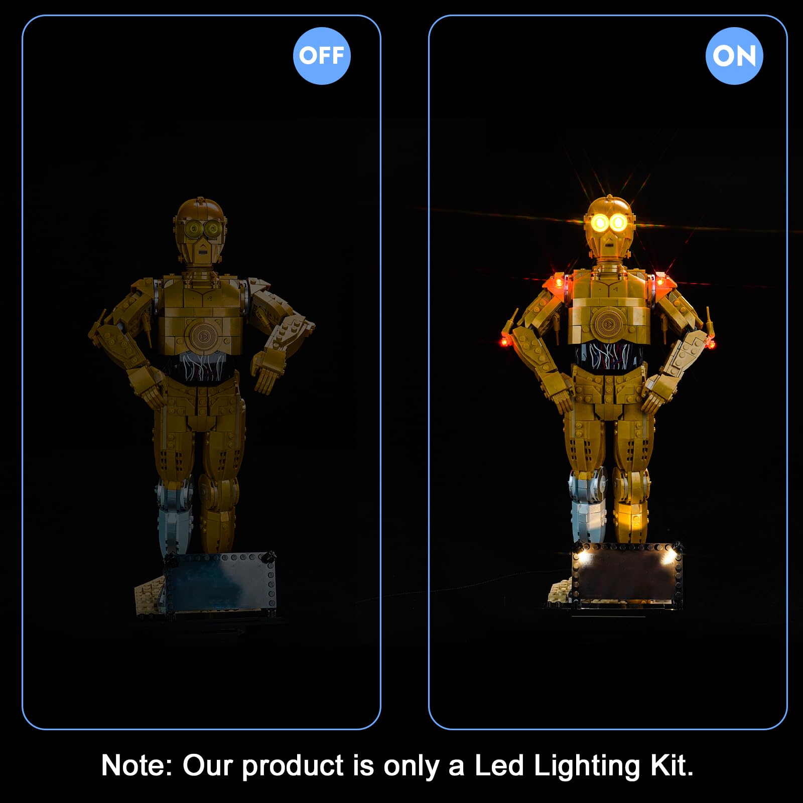 LocoLee Led Light Set Compatible with Lego C-3PO Led Decoration Lighting Kit Compatible with Lego 75398 Building Blocks Model,Only Lights Set,No Model (Light Control Version) - Image 3