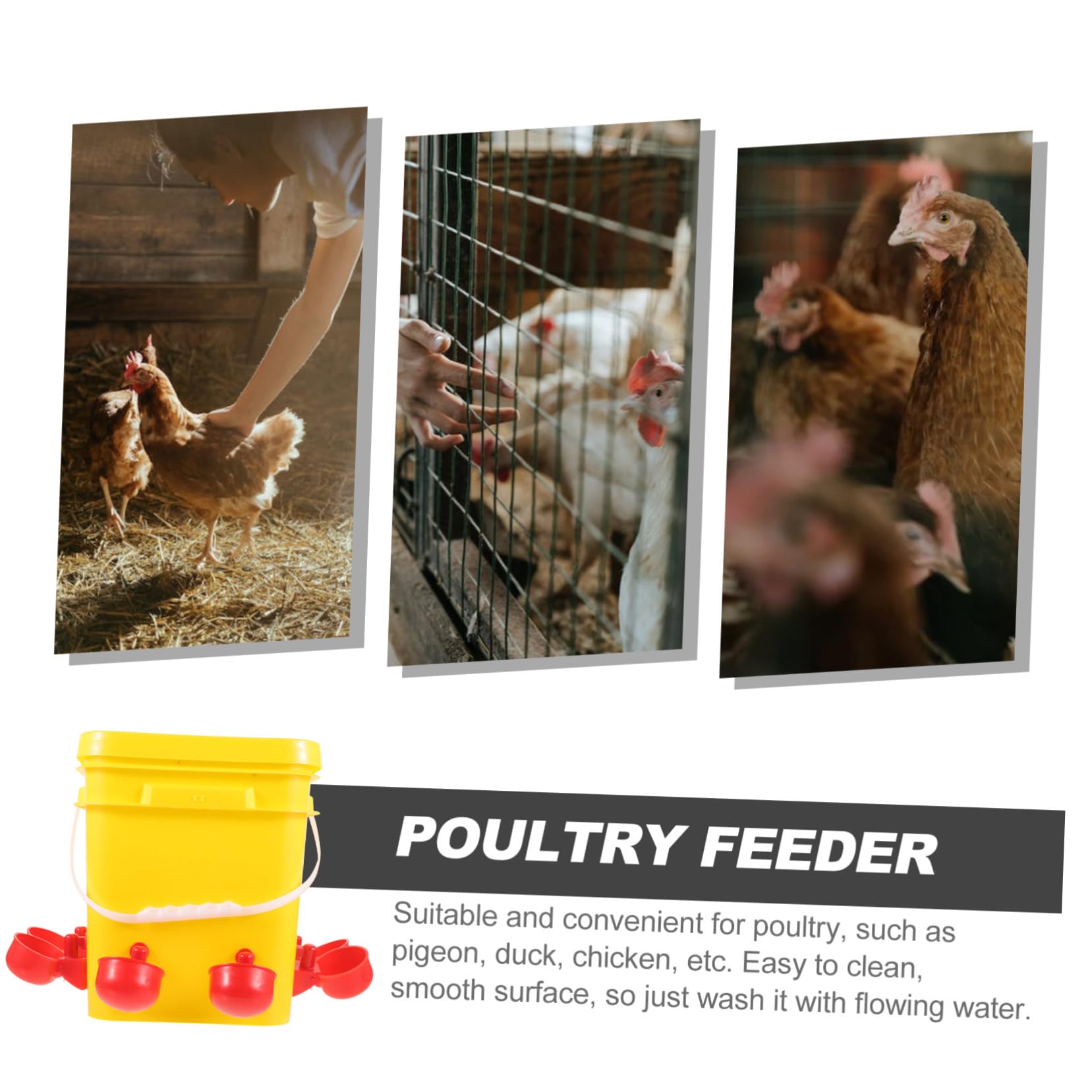 GALPADA Mangiatoia Automatica Scomparti Multipli in PE Giallo 12l per Pollame Facile da Pulire e Riutilizzabile per Alimentazione All'aperto di Galline e Pulcini