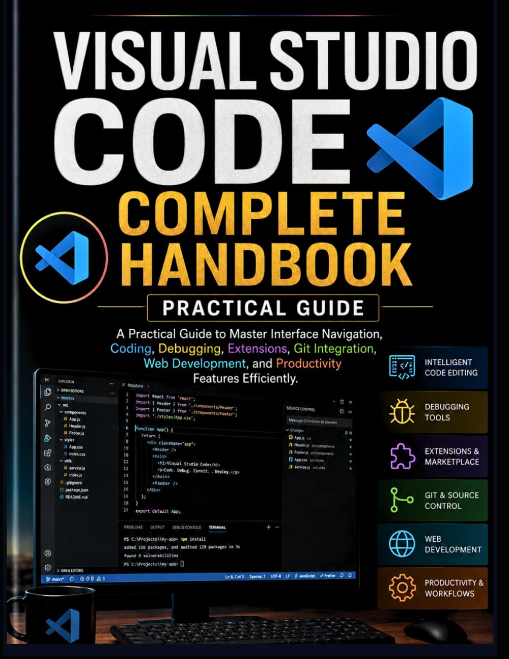 Visual Studio Code Complete Handbook: A Practical Guide to Master Interface Navigation, Coding, Debugging, Extensions, Git Integration, Web Development, and Productivity Features Efficiently