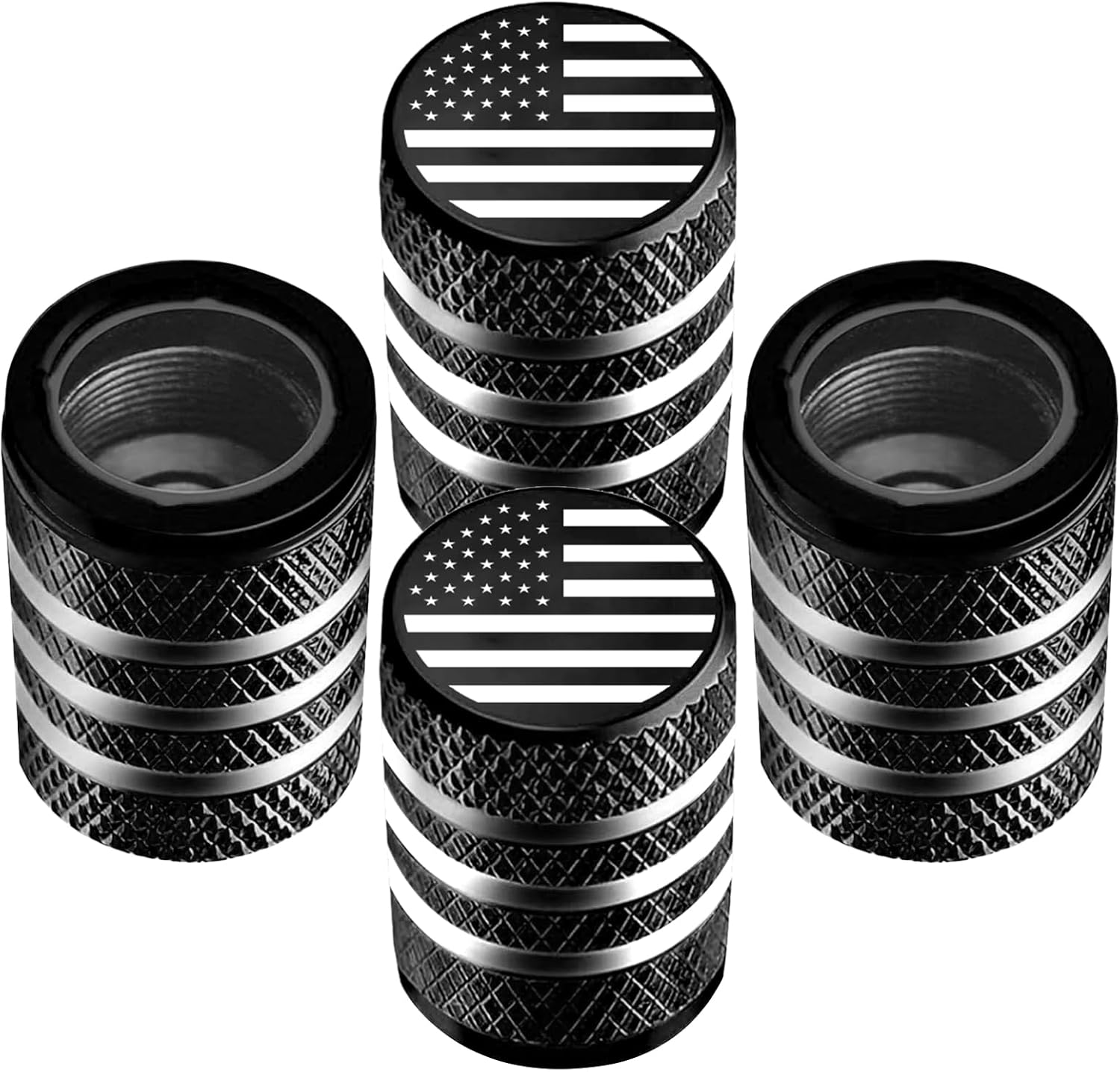 JiiinMiiin American Flag Tire Valve Stem Caps Covers 4