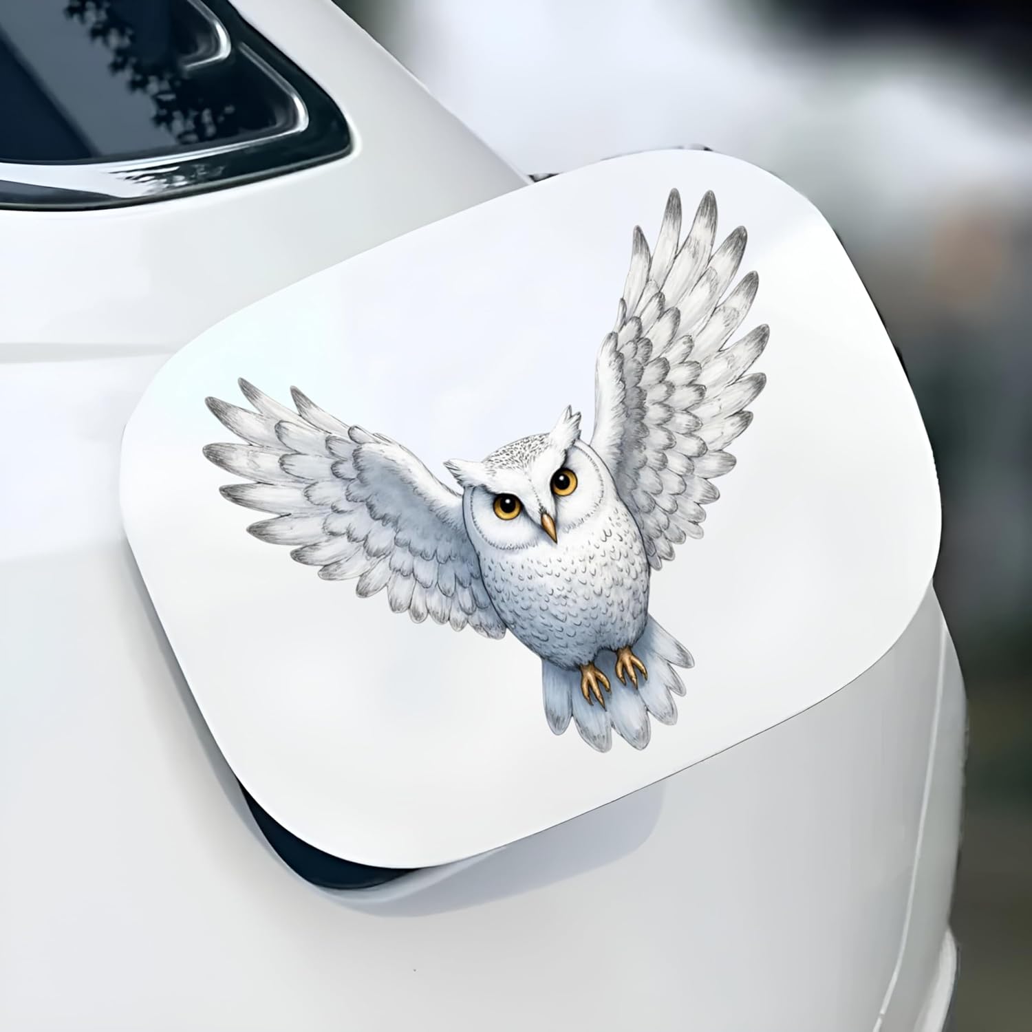 White Owl Car Stickers with Spread Wings – 5.5 Inch Waterproof Vinyl Car Decals Removable Bumper Stickers for Vehicles Motorcycles Laptops Suitcases Refrigerators Walls Doors Glossy Finish 2 Pack image 5
