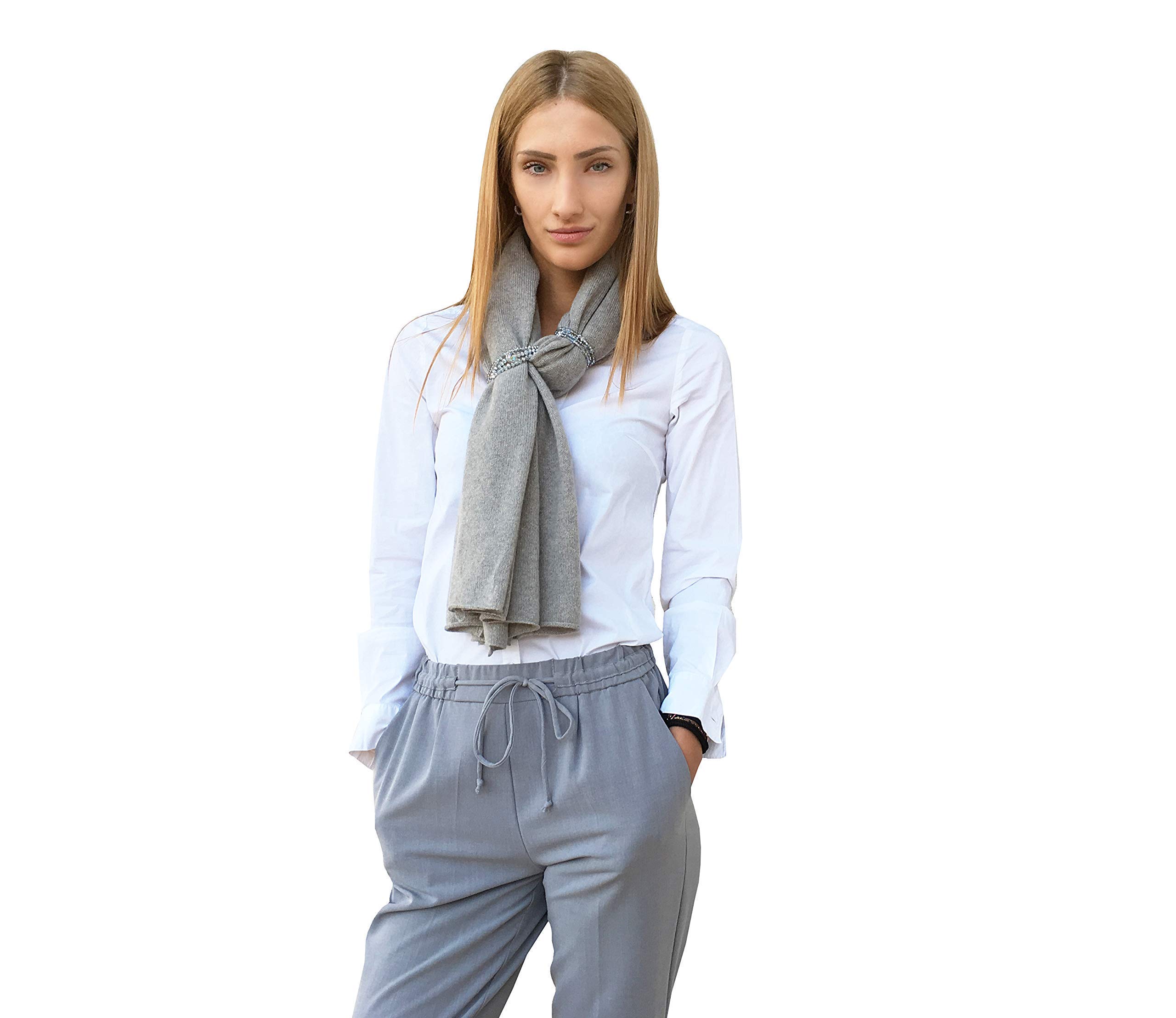 Sciarpa Gioiello Maxi Donna Invernale 100% Cashmere