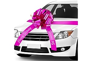 Happy Birthday Big Pink Car Bow