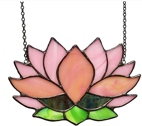 Flor de loto para colgar en la ventana, decoración de pared de atrapasoles, decoración de pared de loto de estilo chino, decoración artística de