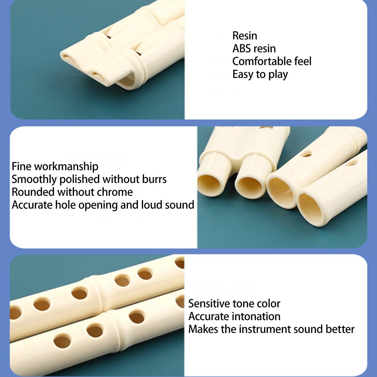 Doble Soplo Flauta De Bambú Flauta Dulce Para Niños Adultos Flauta Soprano Digitación Alemana Principiante Flauta Arpa Para Clases De Música Práctica En Casa(F key/F key)