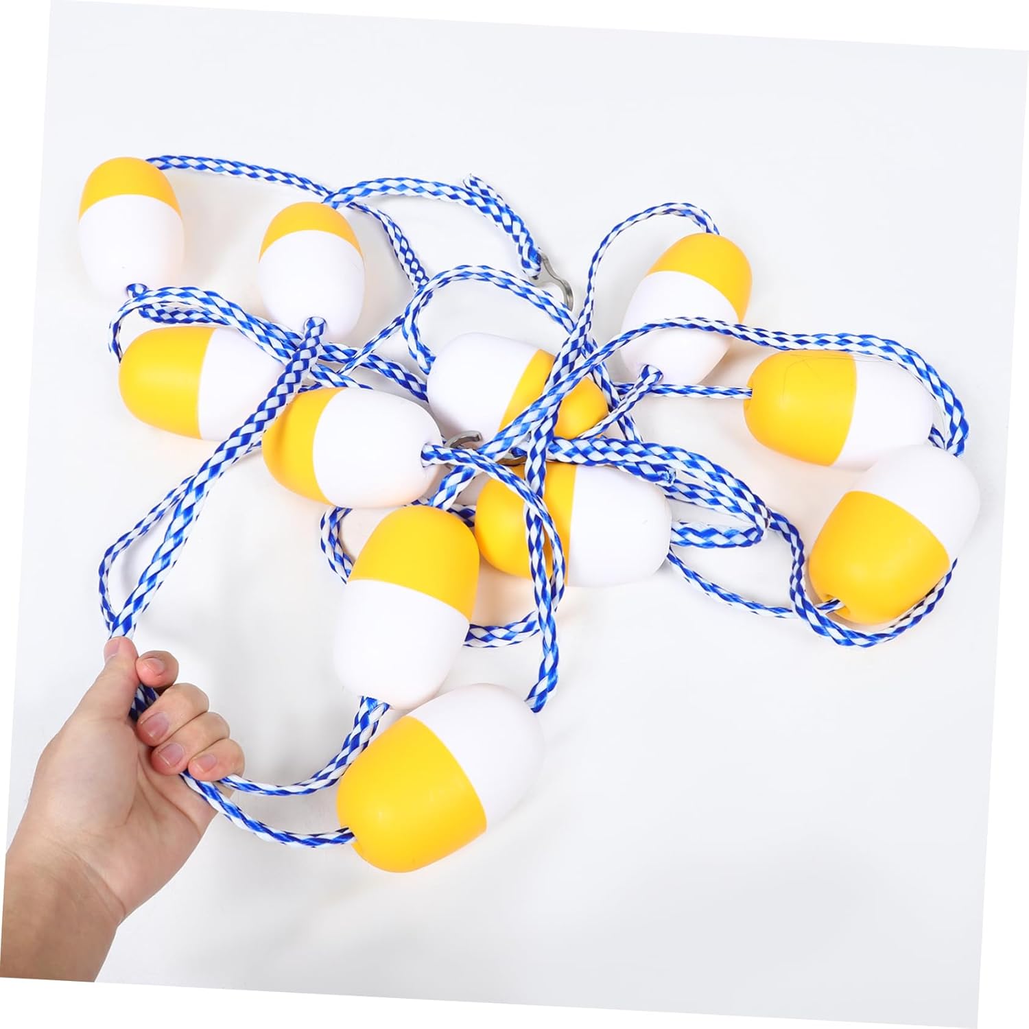 BESPORTBLE 5m Pool Safety Swim Rope Float Line Diameter Buoy Balls Yellow and White Spiral Lines Pool Division Equipment