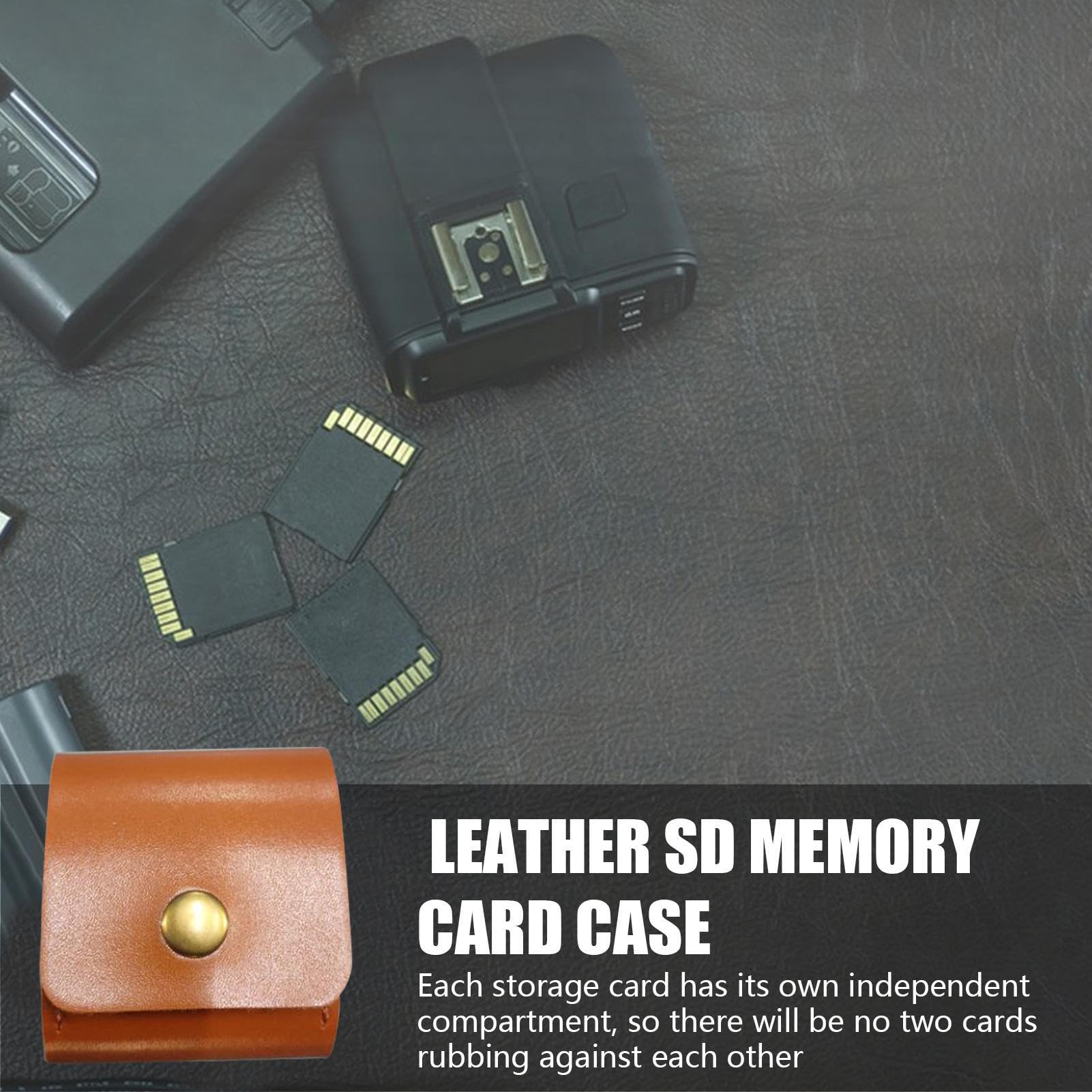 Étui De Protection Pour Cartes Mémoire - Cuir PU, 3 Compartiments - Pour SD, MicroSD, Cartes SIM - Format Portable