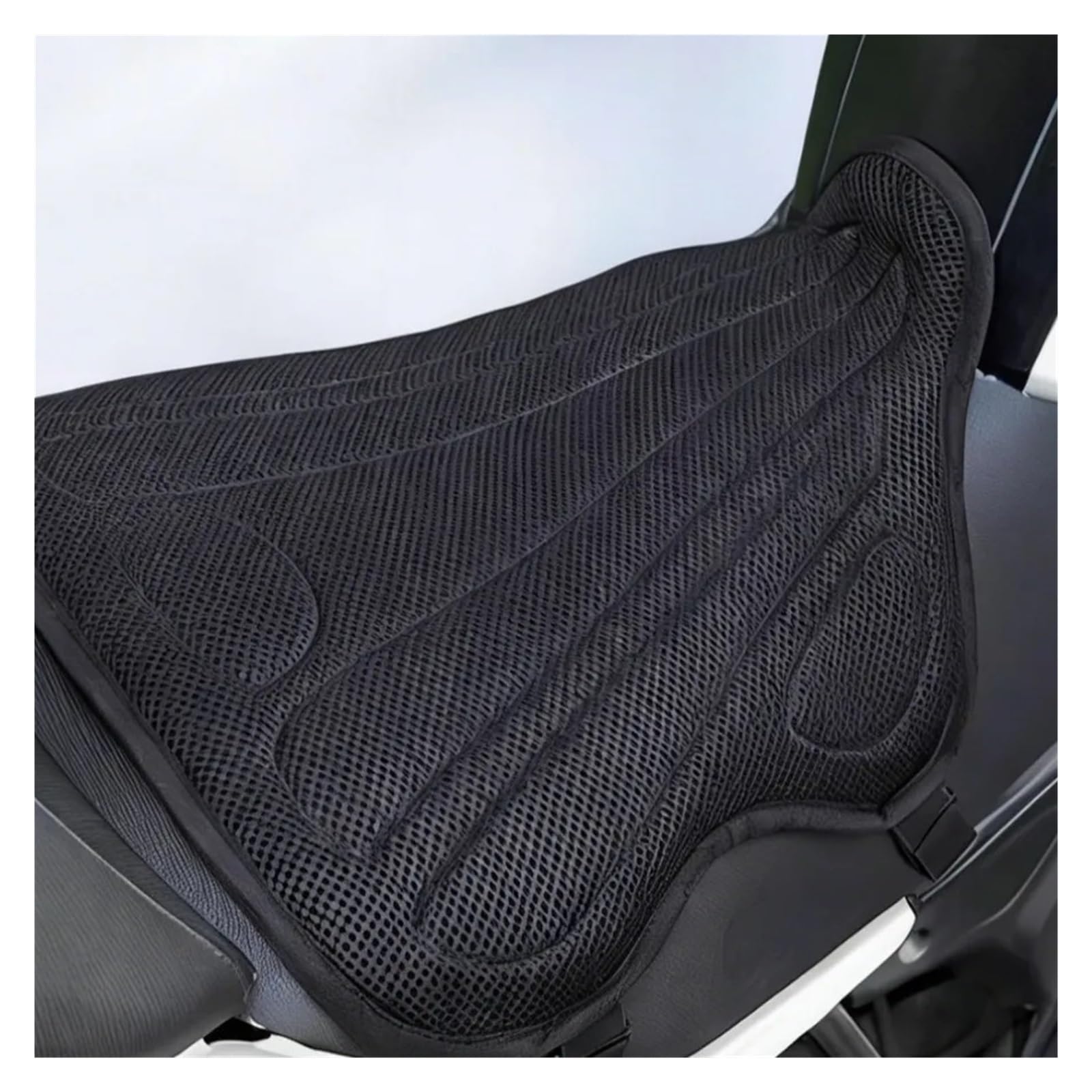 Cuscino per sella moto Sedili Per moto ammortizzanti, veicoli elettrici ventilati e dissipatori di calore per accessori sedili(Black-C)