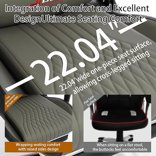 Miniatura 7 de E-Sports - Silla de juegos para automóvil, asiento de conducción de automóvil, material de poliuretano, esponja moldeada, cómoda y segura, silla