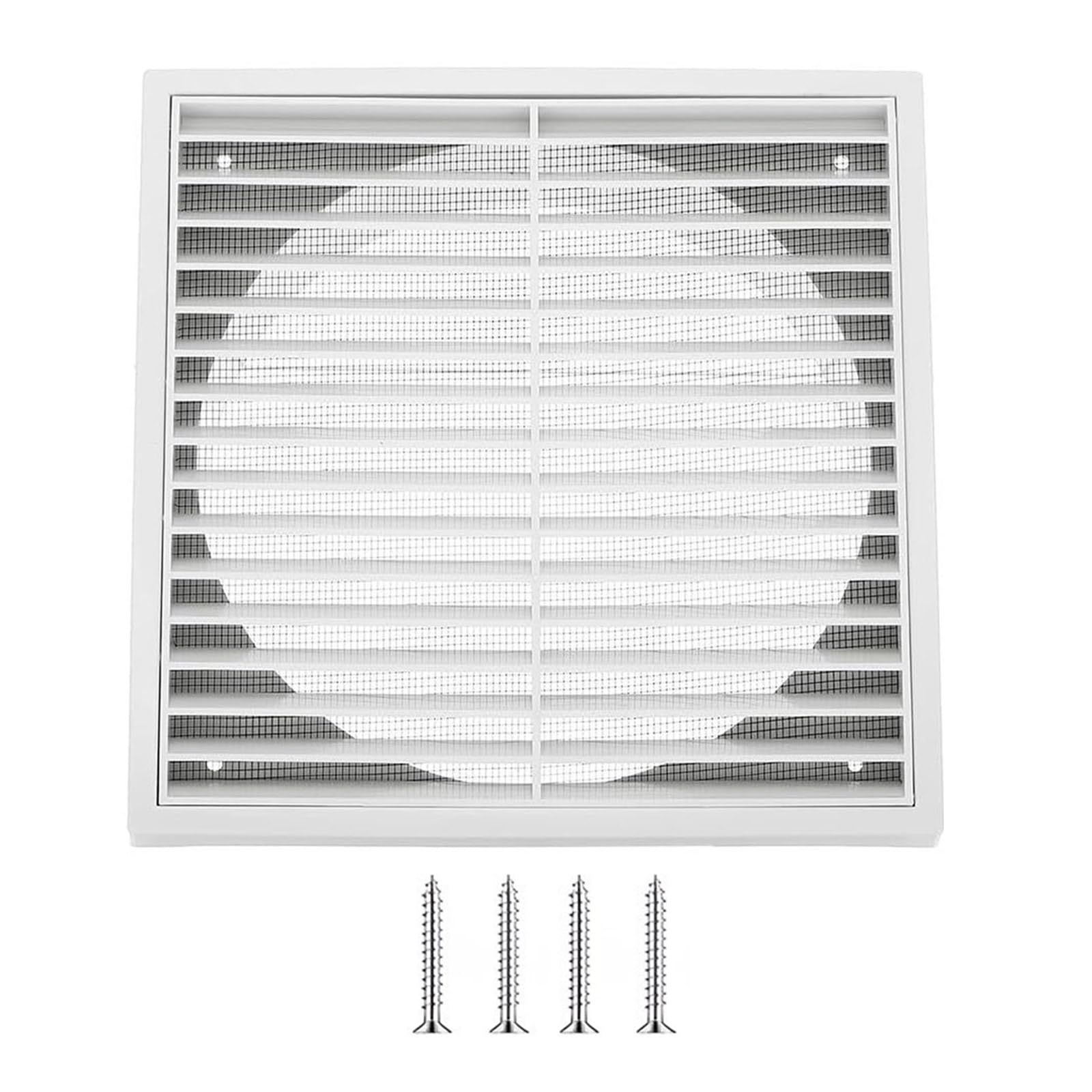 Vent Cover with Screen Meshes Louvered Grille Wall Vents Flat Ducting Ventilation Air for Home Ceiling Louvered Grille