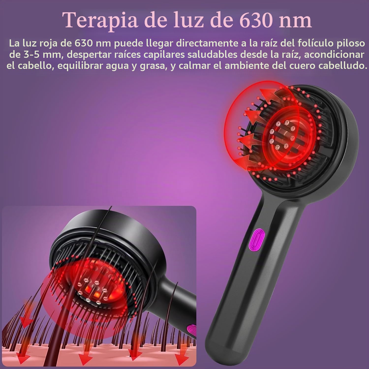 Masajeador de cabeza,2 en 1 eléctrico cepillo masajeador cuero cabelludo,masajeador cuero cabelludo,scalp massager, 3 modos para masaje y cuidado del (gris)