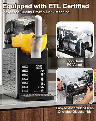 Miniatura 6 de Fiii Máquina de granizado de 92 onzas, máquina de granizado para el hogar, 6 programas preestablecidos, funcionamiento silencioso, pantalla LED,