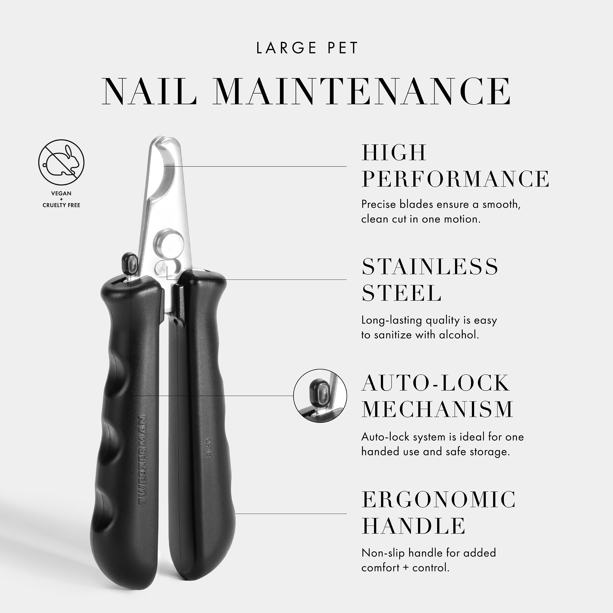Tweezerman Large Nail Clippers for Dogs & Cats, Manual Professional Cat & Dog Nail Trimmer with Ergonomic Handle - image 5