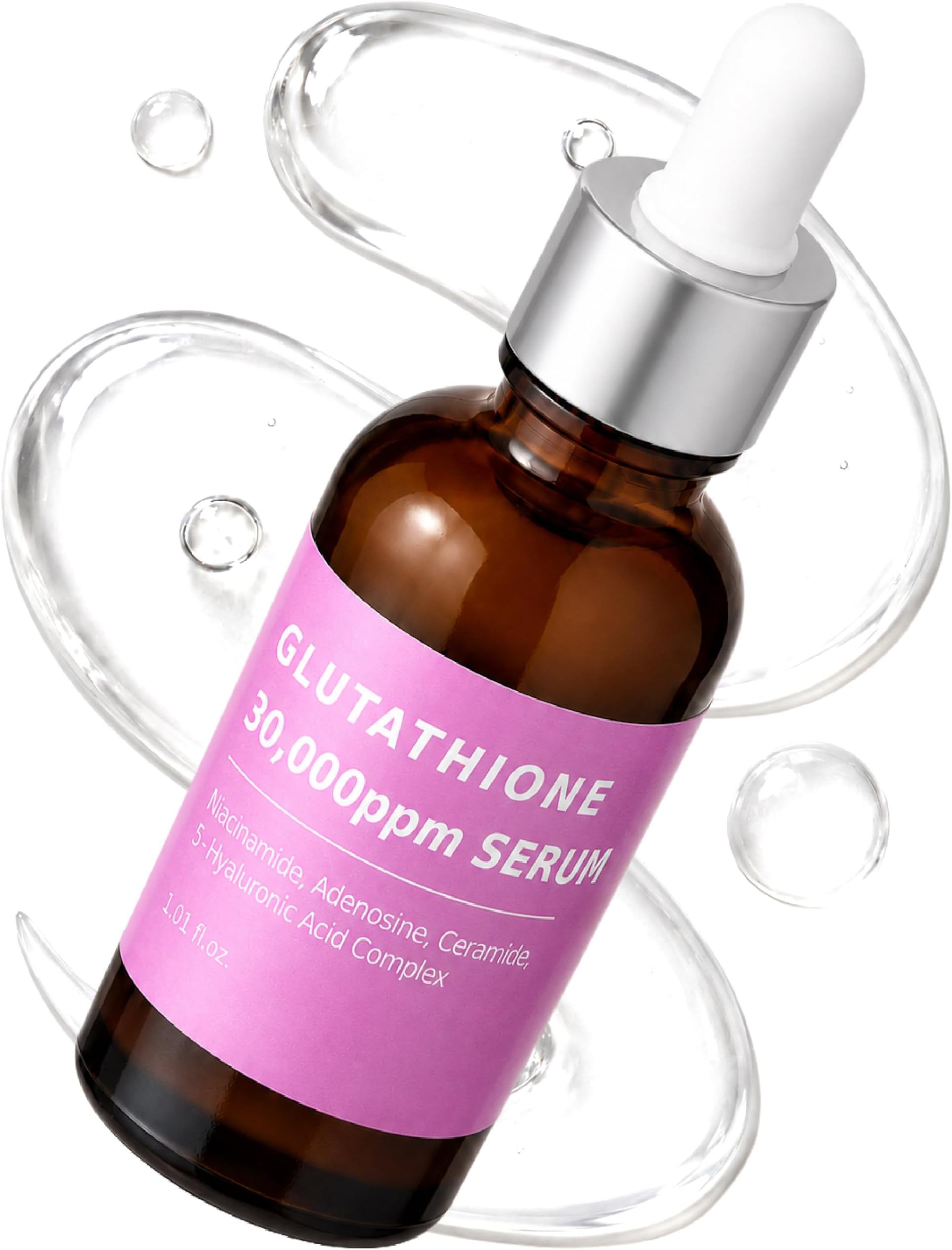 Pure Glutathione Glow Serum 30,000 ppm for Dark Spots & Uneven Tone โ Radiance-Boosting Formula with Niacinamide, 5x Hyaluronic Acid & Ceramide โ Smooth, Luminous for Sensitive Skin Korean Skincare