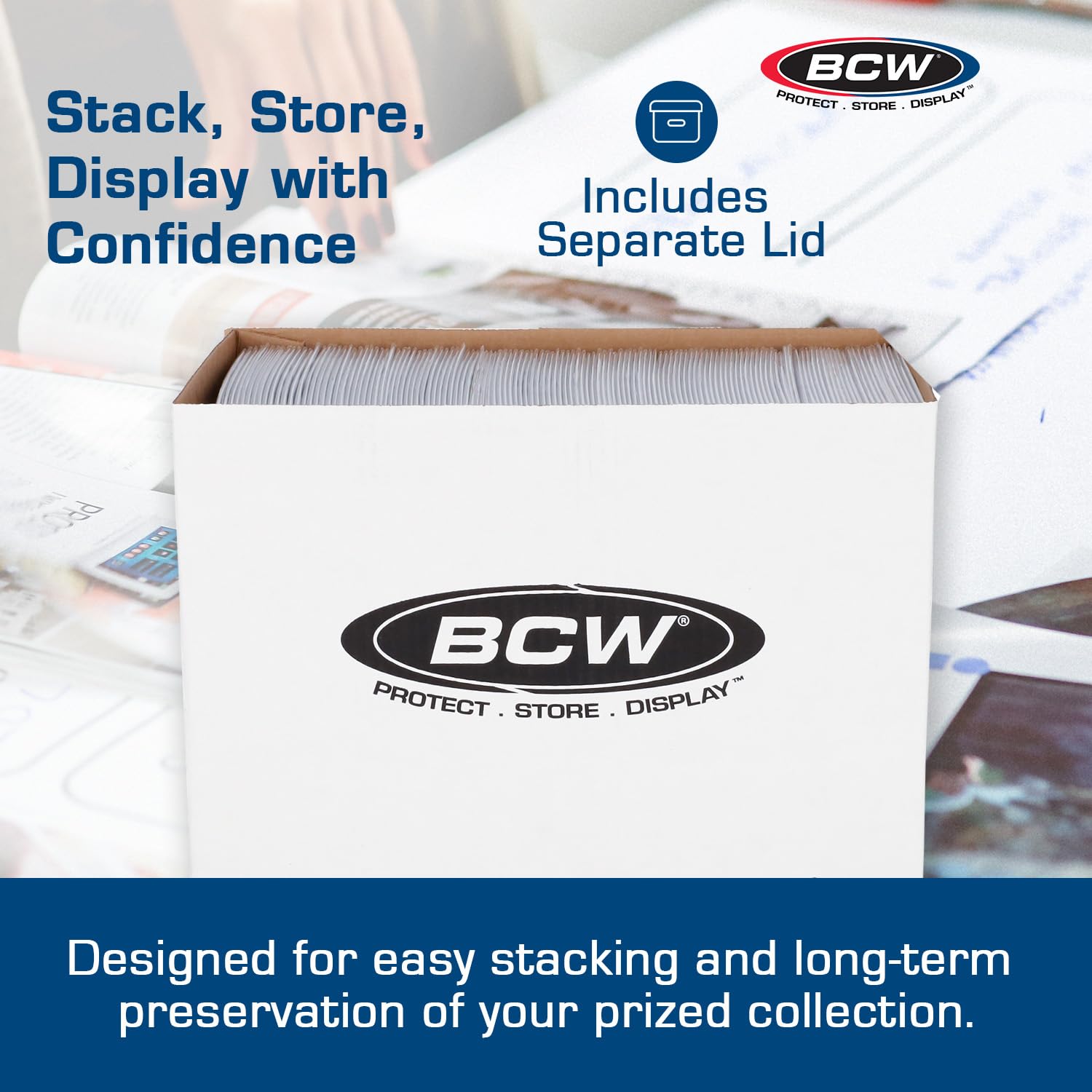 BCW Magazine Document Storage Box 1-Pack Durable Cardboard Filing Box — view 6