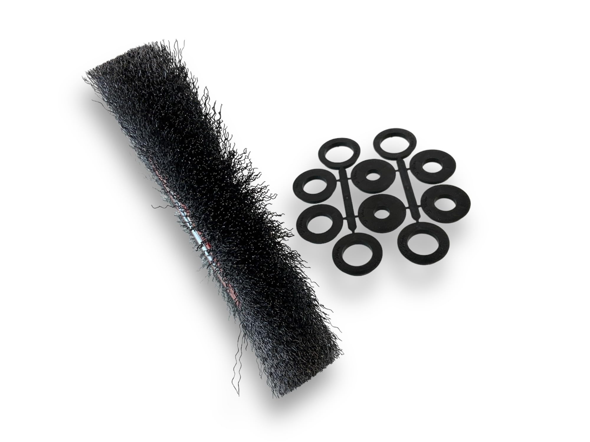 Brosse circulaire ACIER | Ø 200 mm | Epaisseur 3 rangs | Fil dur 0.30 mm ondulé | Alésage 32 mm + réducteur bague 25/22/20/16/12 mm | Touret meuleuse affûteuse ponceuse | Kibros 238203AT
