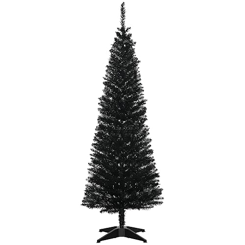 HOMCOM 5' Artificial Pencil Christmas Tree, Slim Xmas Tree with