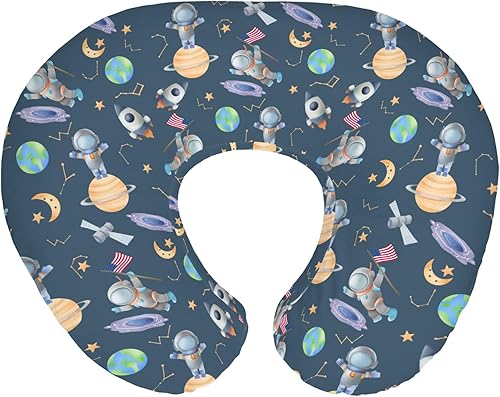 Fundas de almohada de lactancia para niños y niñas, diseño de astronauta, planetas, galaxia, barco, luna, estrellas, funda de almohada para