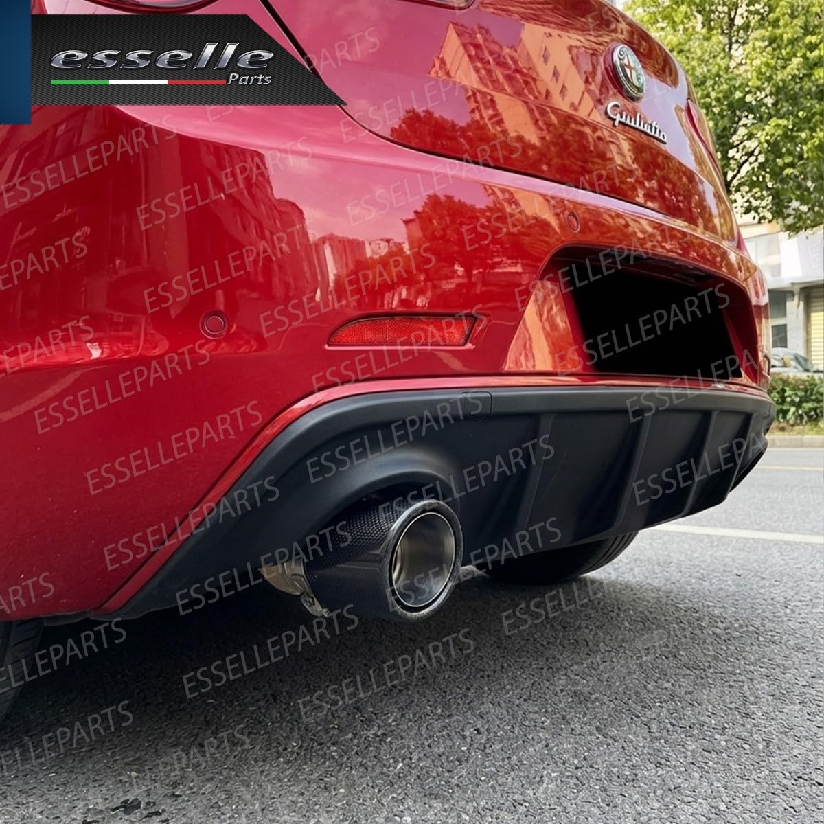 Terminale Scarico Carbonio 100mm Inox per Alfa Romeo Giulietta Plug&Play