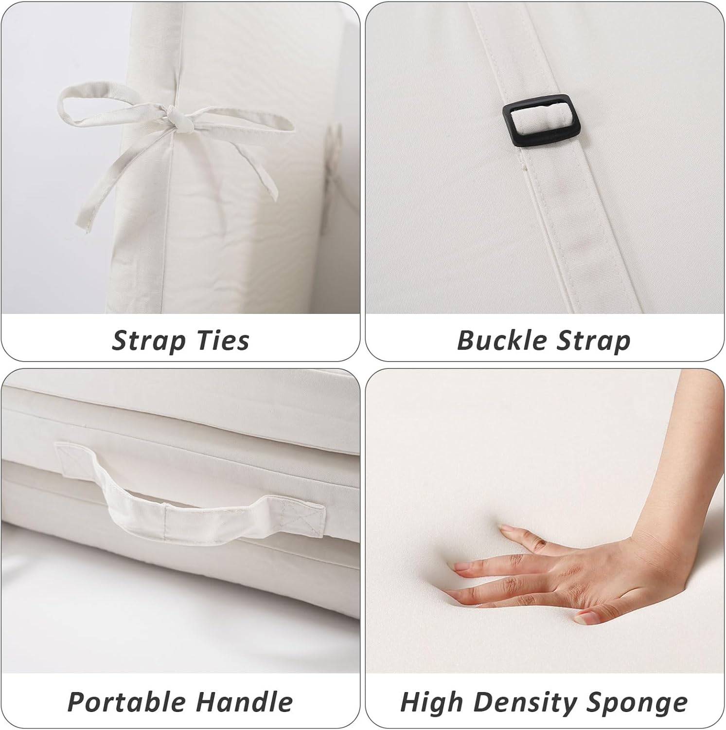 2 Pack 77x24 inch Lounge Chair Cushions for Outdoor Furniture, Large 2" High-Resilience Foam Chaise Cushion for Patio Pool Garden