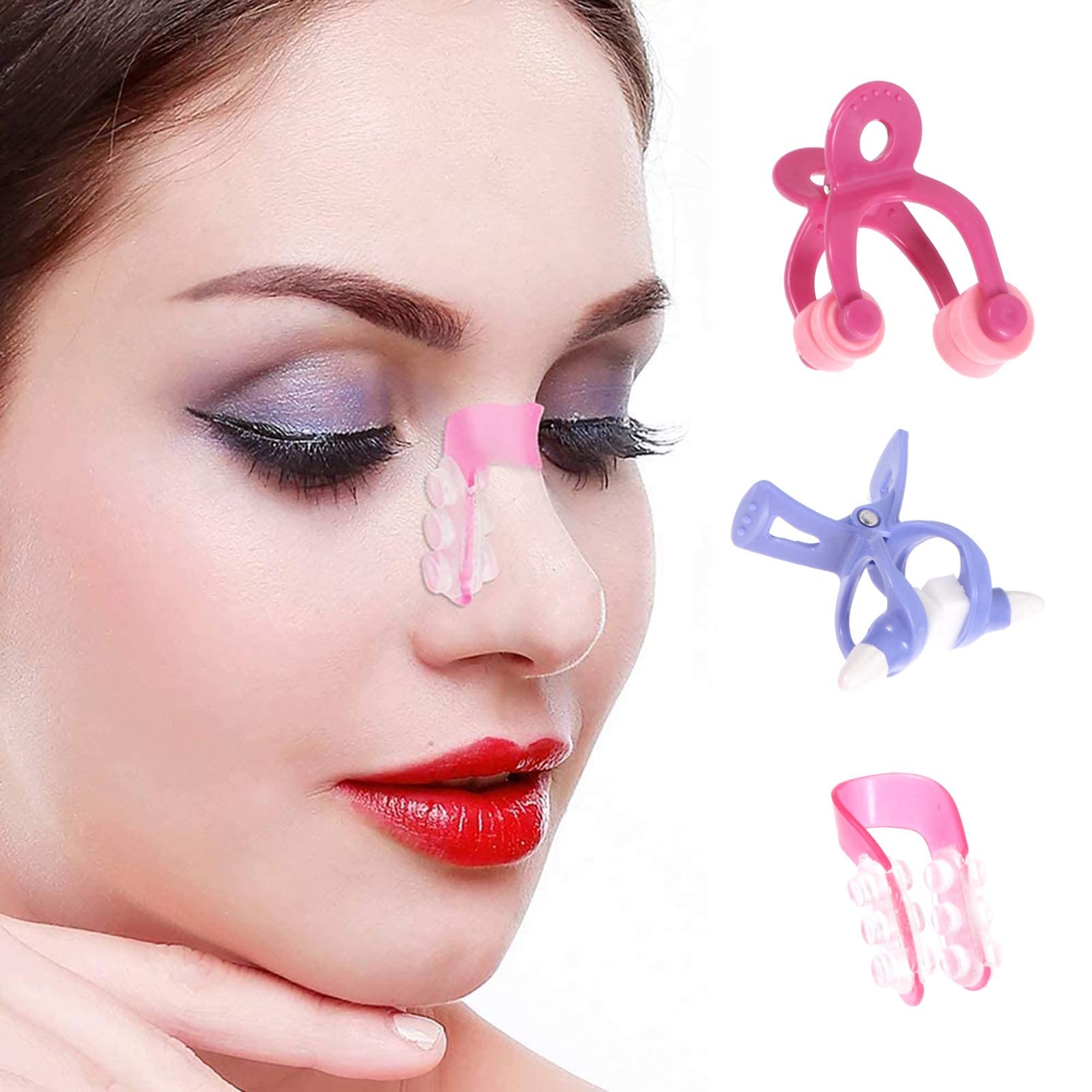 TERRIFI Nose Shaper Clip Nose Up Lifting Clips, 3Pcs Nose Lift Up Shaping Clipper Shaper Kit for Bridge Straightening Correction Nose Higher Set Face Beauty Tool