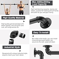 Vista 5 de Willstar Pasamanos de Escalera Industrial de 1 Pie Barra de Tubería Antideslizante Riel de Pie Montaje en Pared Riel de Escalera Vintage Barra