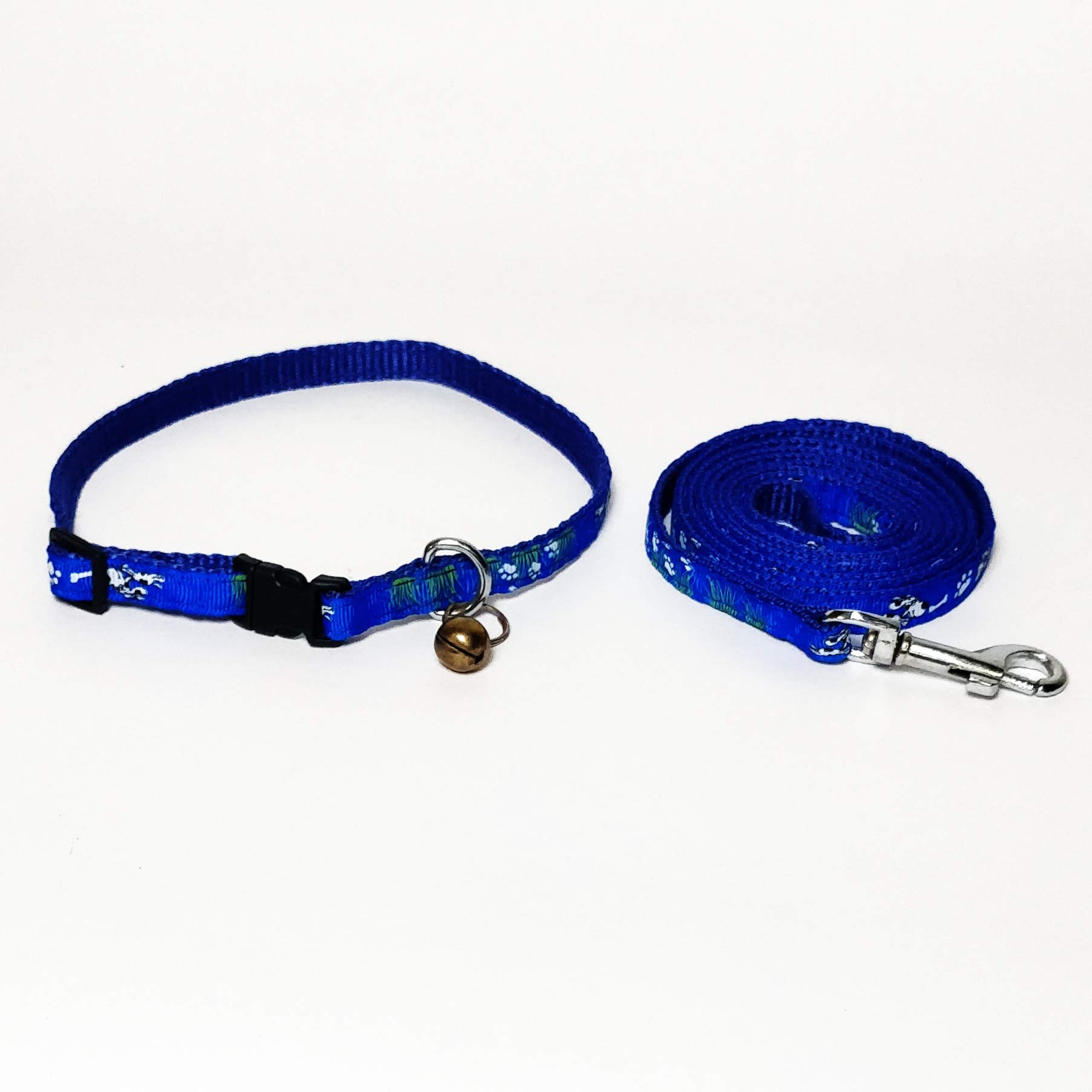 PnM Nylon Printed Color Collar Set for Small Dogs Toy Dogs & Puppies Collar & Leash for Small Dogs -Blue (B07G631Y5V) Amazon Price History, Amazon Price Tracker