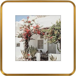 Golden State Art 12x12 Bronze Aluminum Picture Frame Mat for 8x8 Real Glass