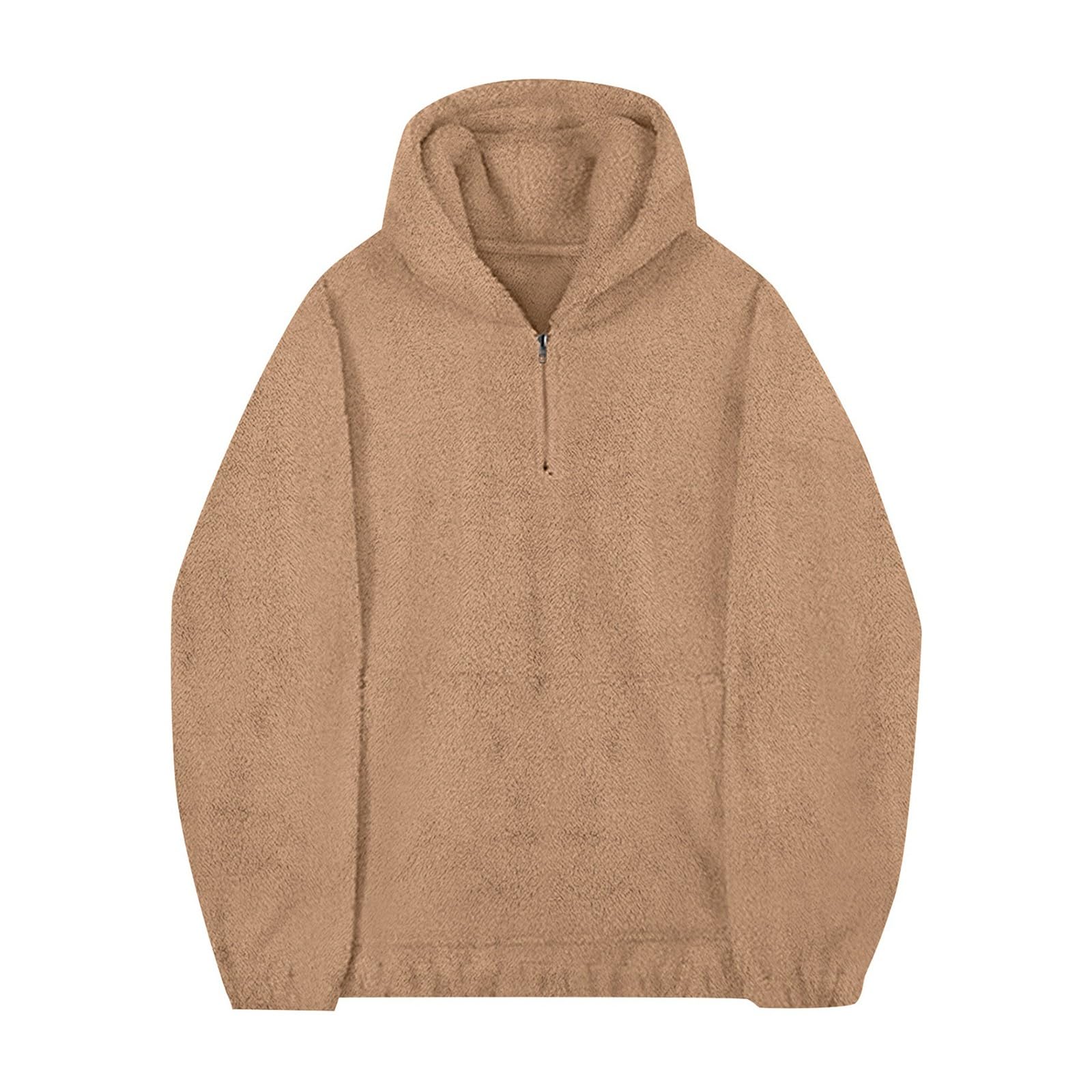 Hoodie UV Uomo Leggero - UV Felpa con Cappuccio Uomo | Felpe con cappuccio pullover fuzzy giacca in pile a maniche lunghe oversize con zip da 1/4 e tasche