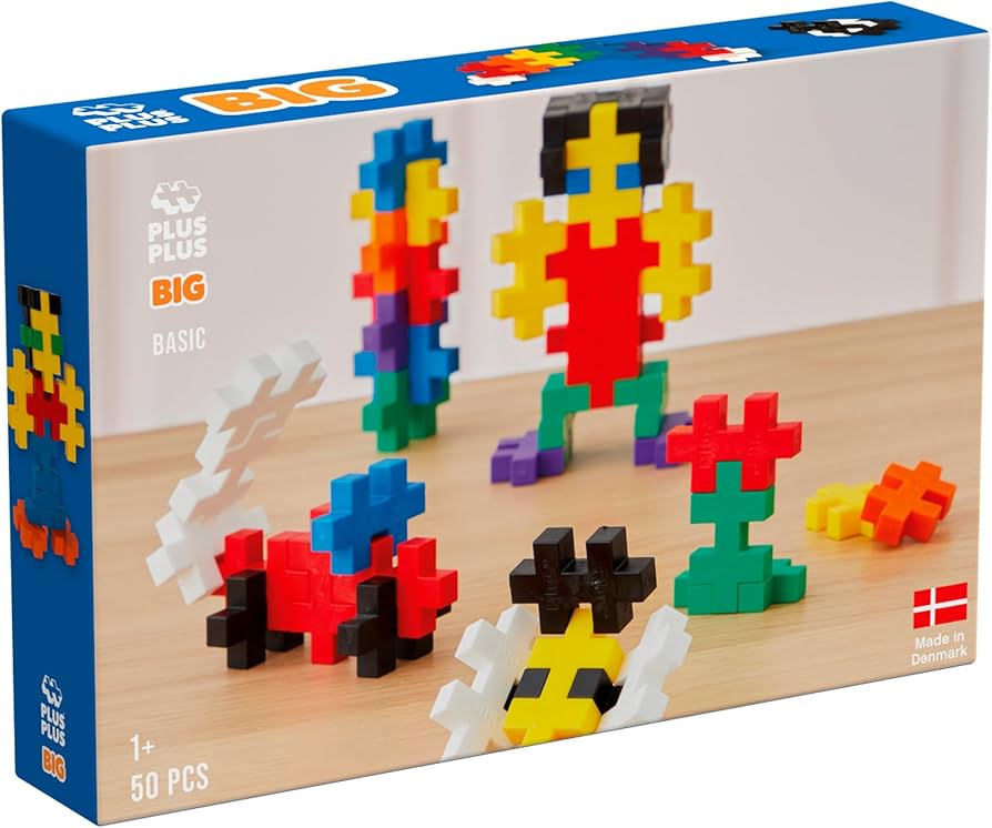 Amazon.com: PLUS PLUS 300.3271 Big Basic Mix 50 pcs, Multicolor