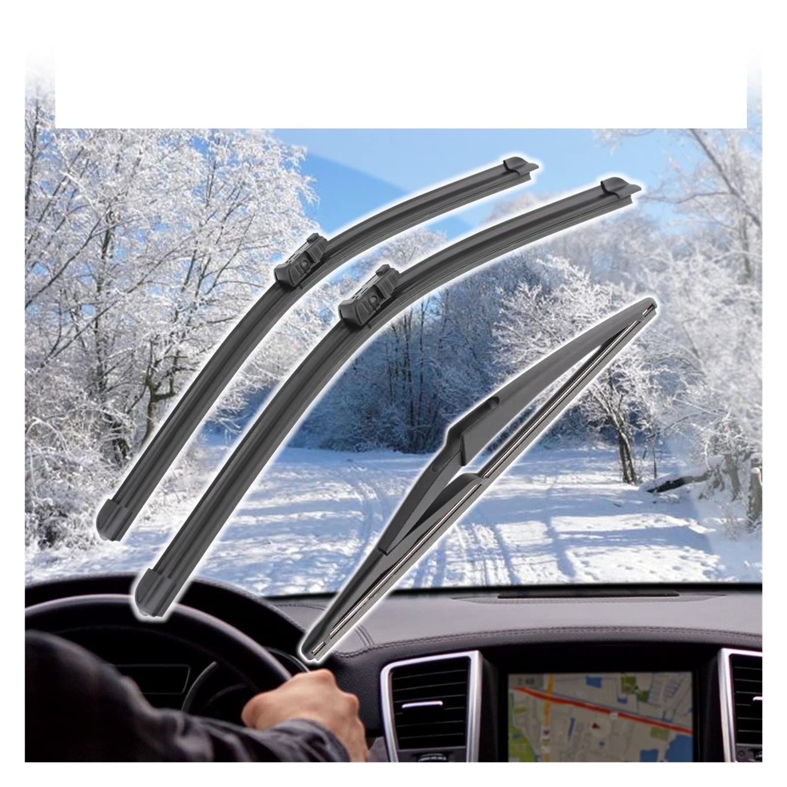 Escobilla Limpiaparabrisas Delantera Coche Para P&eugeot para MK1 3008 2008 2009 2010 2011 2012 2013 2014 2015 2016 30 "+ 28" + 12 "limpiaparabrisas delantero y trasero.
