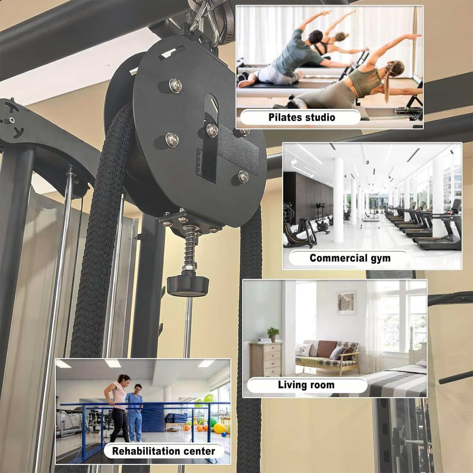 Endlosseiltrainer, Seilzug-Fitnessgerät, Seilzugmaschine mit Einstellbarem Widerstand, Geeignet für Muskelausdauer, Training der oberen Extremitäten und Aerobic-Training