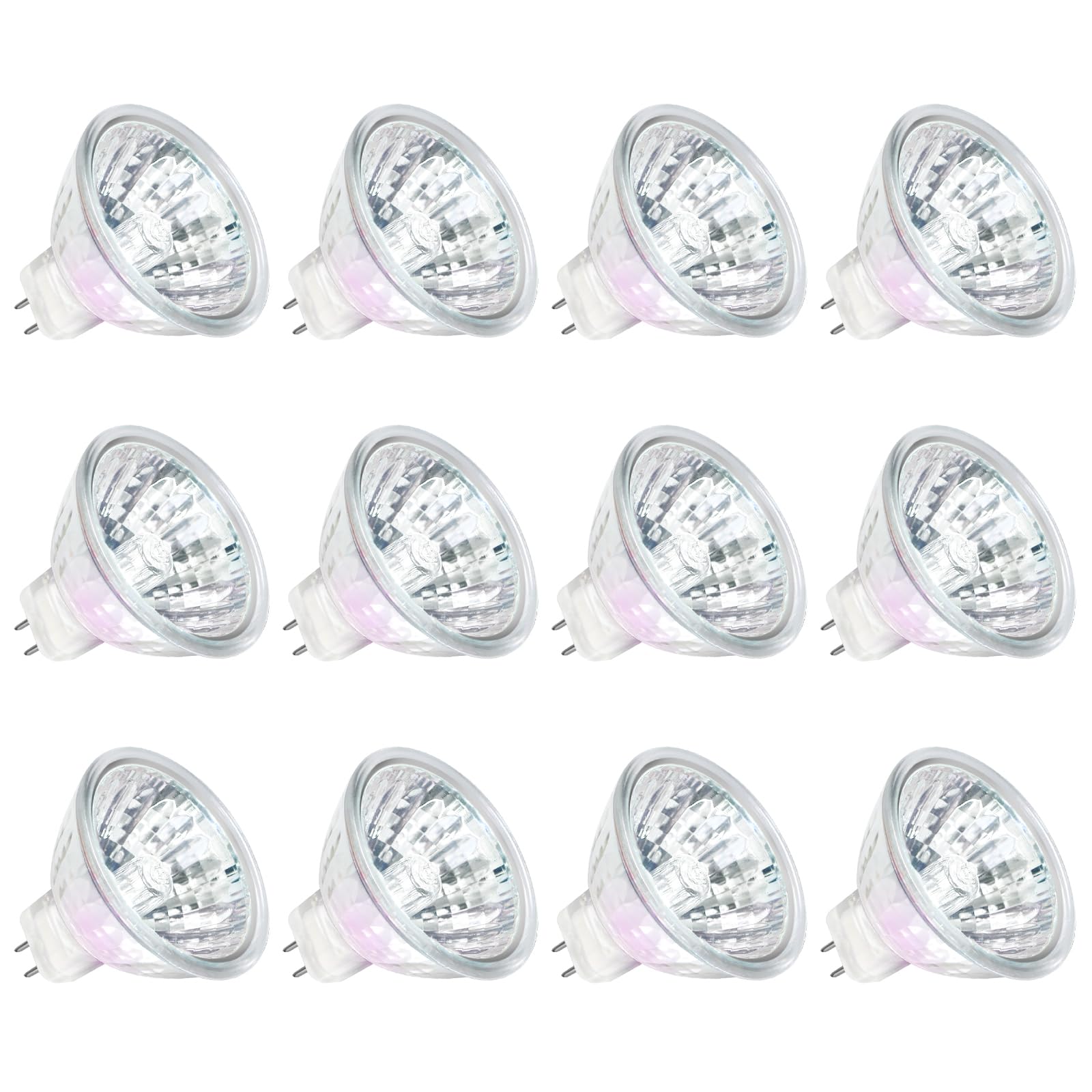 GECXGY MR16 Halogen Bulb 50W GU5.3 12V, Dimmable Spotlight 3000K Warm White, 36° Beam Angle, 4000 Hours Life, Dichroic Reflector for Ceiling Lights & Track Lighting - 12Pack