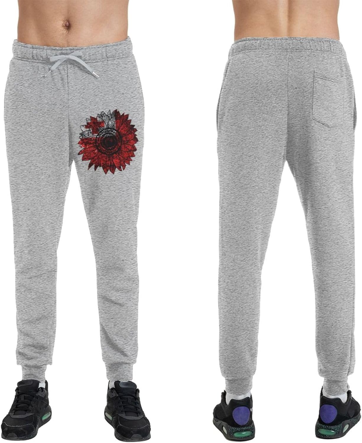 Vintage Sunflower Tonga Tongan Flag Men's Long Pants Athletic Running Pants Lightweight Quick Dry Gym Sports Pants