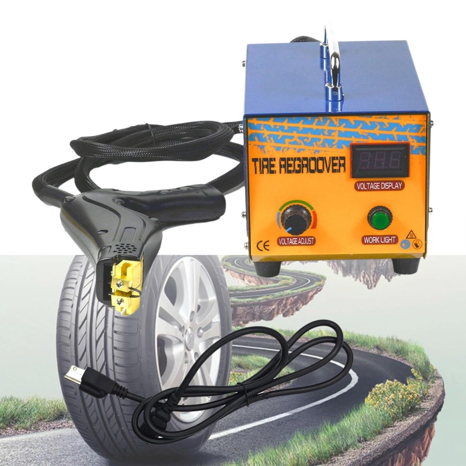 SBCGFY Truck Tire Grooving Machine, Heavy-Duty Tire Repair Tool High-Efficiency Tire Grooving Tool, Suitable For U-Shaped And V-Shaped Carving On Rubber Tires