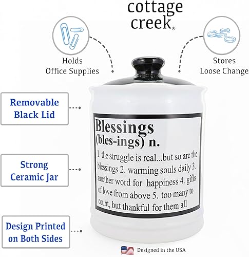Miniatura 3 de Cottage Creek Tarro de bendiciones, caja de oración de recuerdo de bendiciones, regalos cristianos para mujeres, tarro de gratitud
