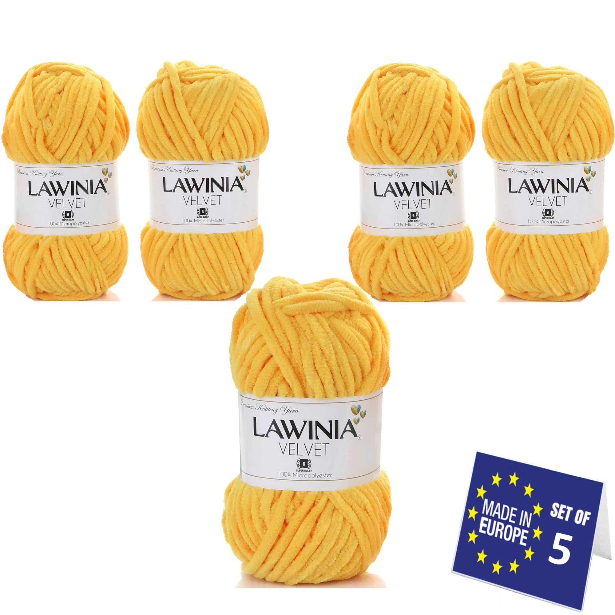 LAWINIA Premium Soft Chenille Yarn Chunky for Knitting Thick Velvet Yarn, Does NOT SHED, Plush Crochet Chunky Wool