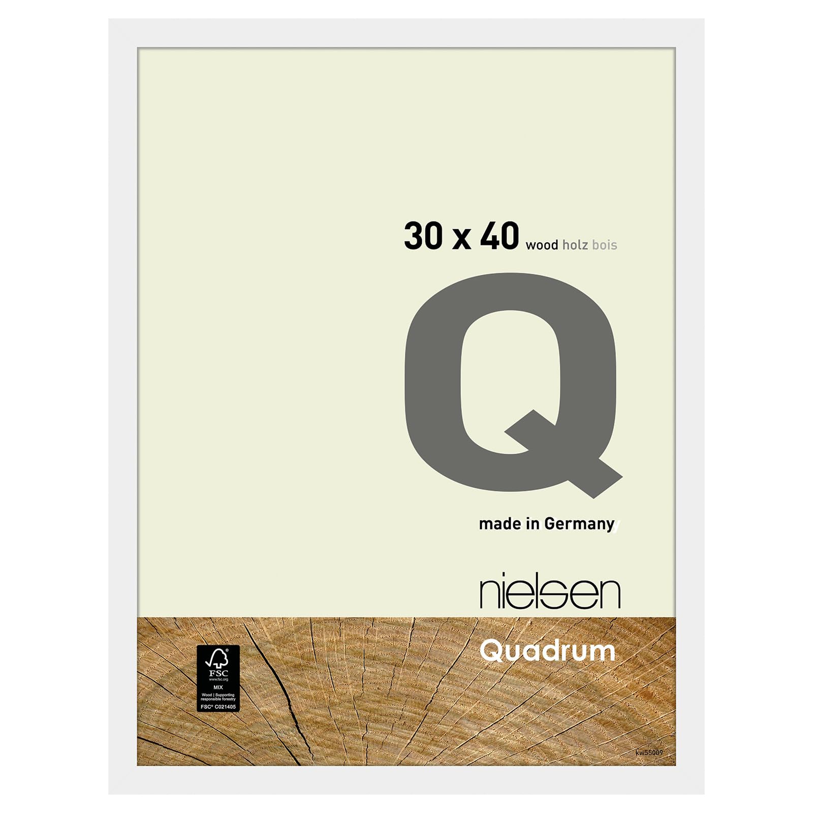 Nielsen Quadrum Wooden Picture Frame With Glass Front White Size 30 X 40 Cm