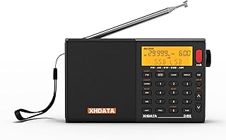 XHDATA D-808 Portable Digital Radio FM SW MW LW SSB RDS DSP Air Band Radio Alarm Clock Receiver with ATS Mode LCD Display ...