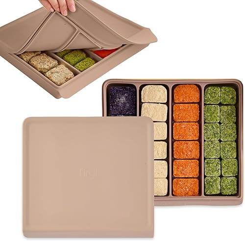 Miniatura 1 de Recipientes de silicona para almacenamiento de alimentos con tapas herméticas, moldes de silicona para congelador de doble sellado de 26.4 onzas a