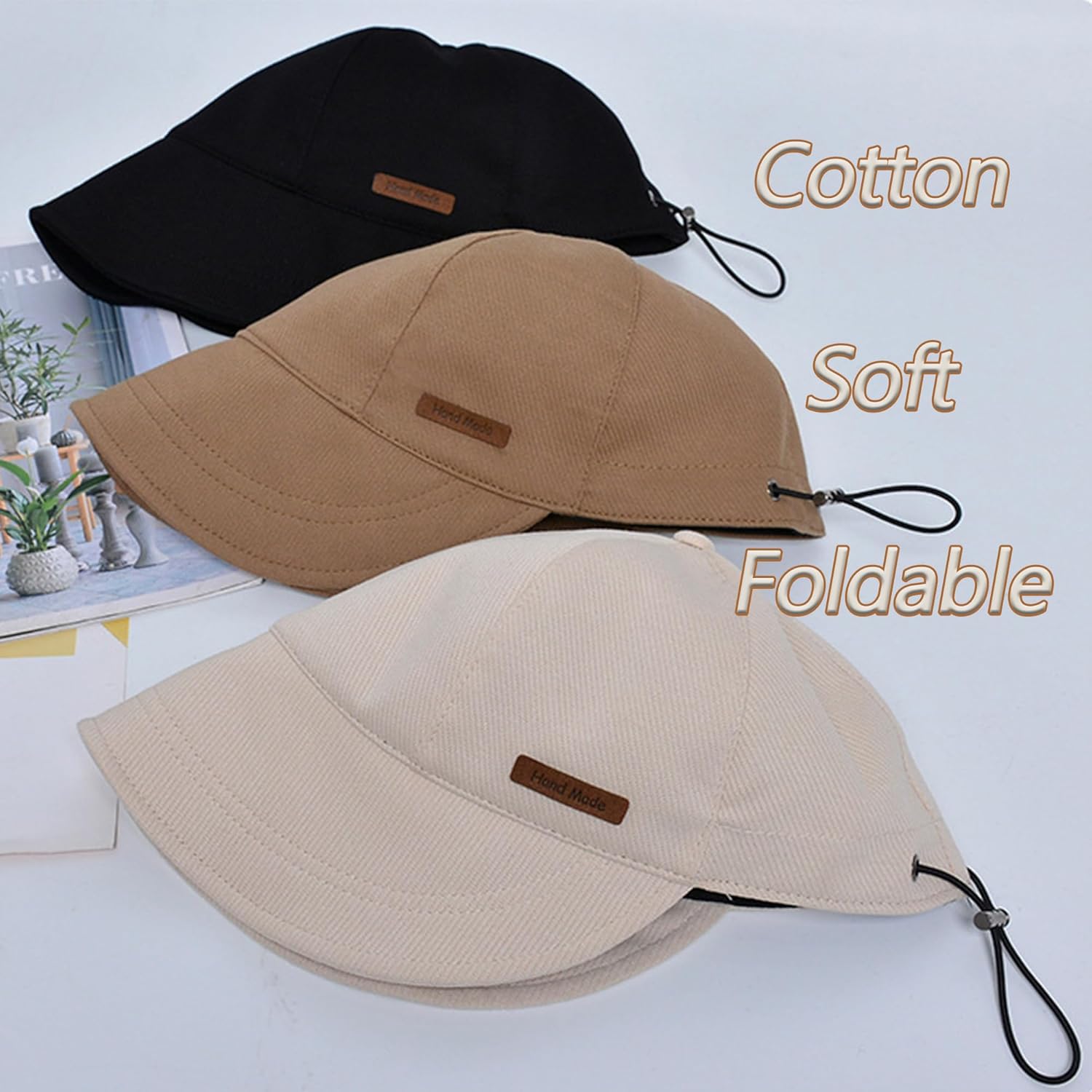 Women-Cotton-Summer-Sun-Hat-Floppy-Brim-Soft-Cap-Foldable-Packable for Outdoor