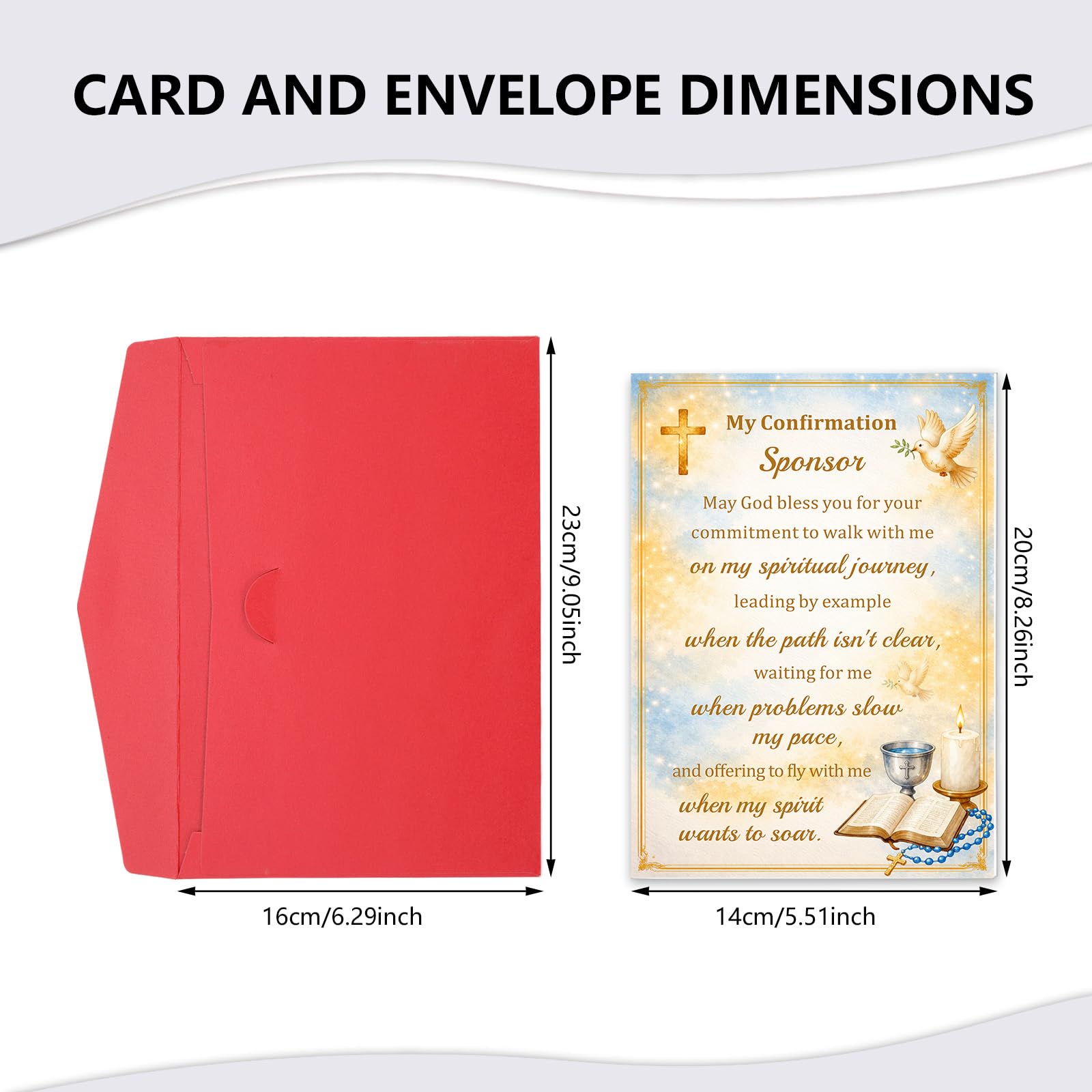 Perleddom Confirmation Sponsor Card - Confirmation Sponsor Gifts for Women Men Sponsors Appreciation Gifts for Him Thank You Card for Godfather Godmother Catholic Christian Cards Gift for Women Men