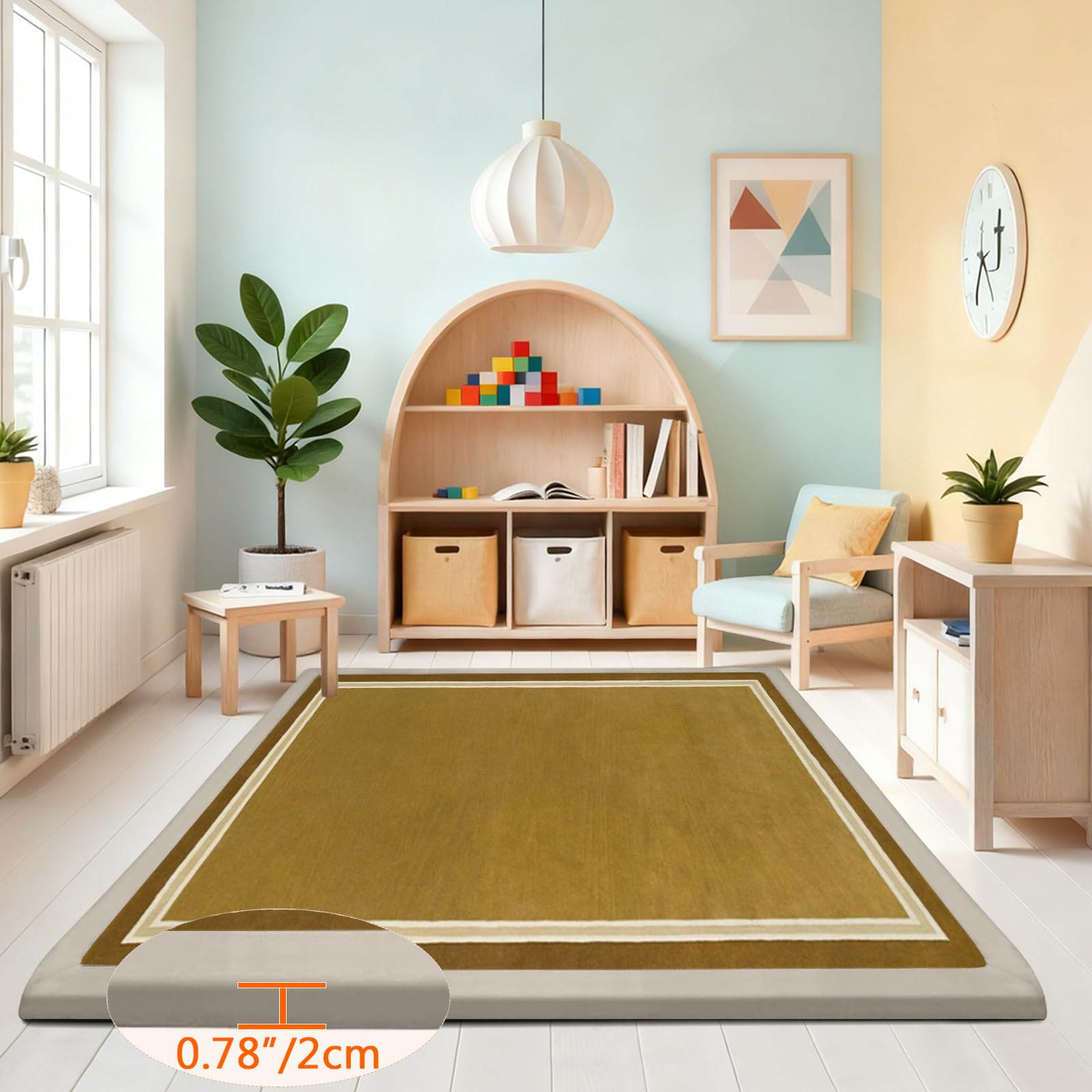 2 cm EXTRA DICK Spielmatte Baby, Krabbelmatte Baby, Hochwertige Babymatte aus Memory Schaum - Kinder Spielteppich, Teppich Kinderzimmer, Babygeschenk Braun 200 x 300cm